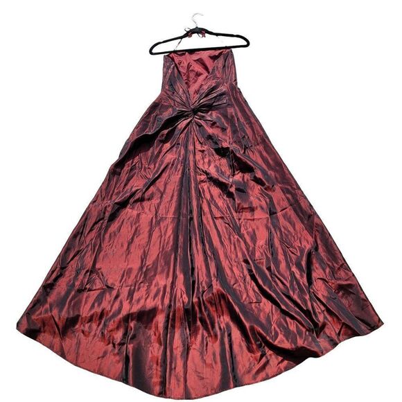 Vintage 90's Cache Gown 6 Oxblood Maroon Halter Backless Knotted Waist Aline USA - Picture 3 of 17